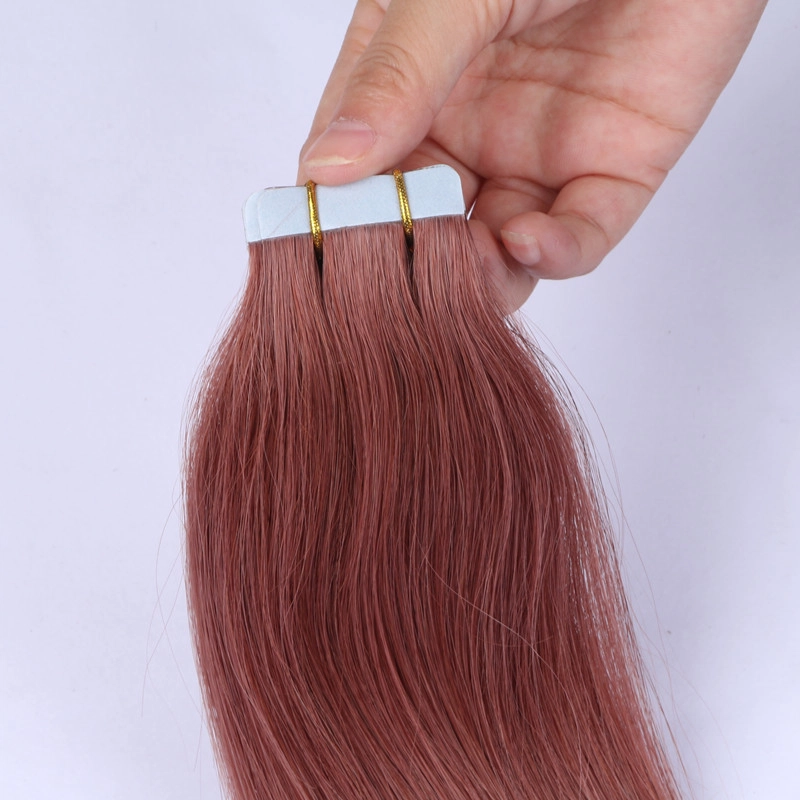 Double drawn dark auburn brown #33 Tape in hair extensions HJ 040